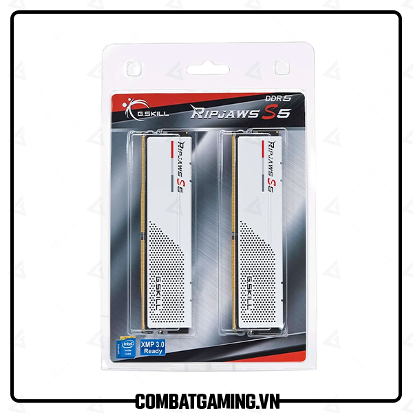 Gskill White Ram Ripjaws M5 RGB Series 32GB (16GBx2) DDR5 Dual Channel