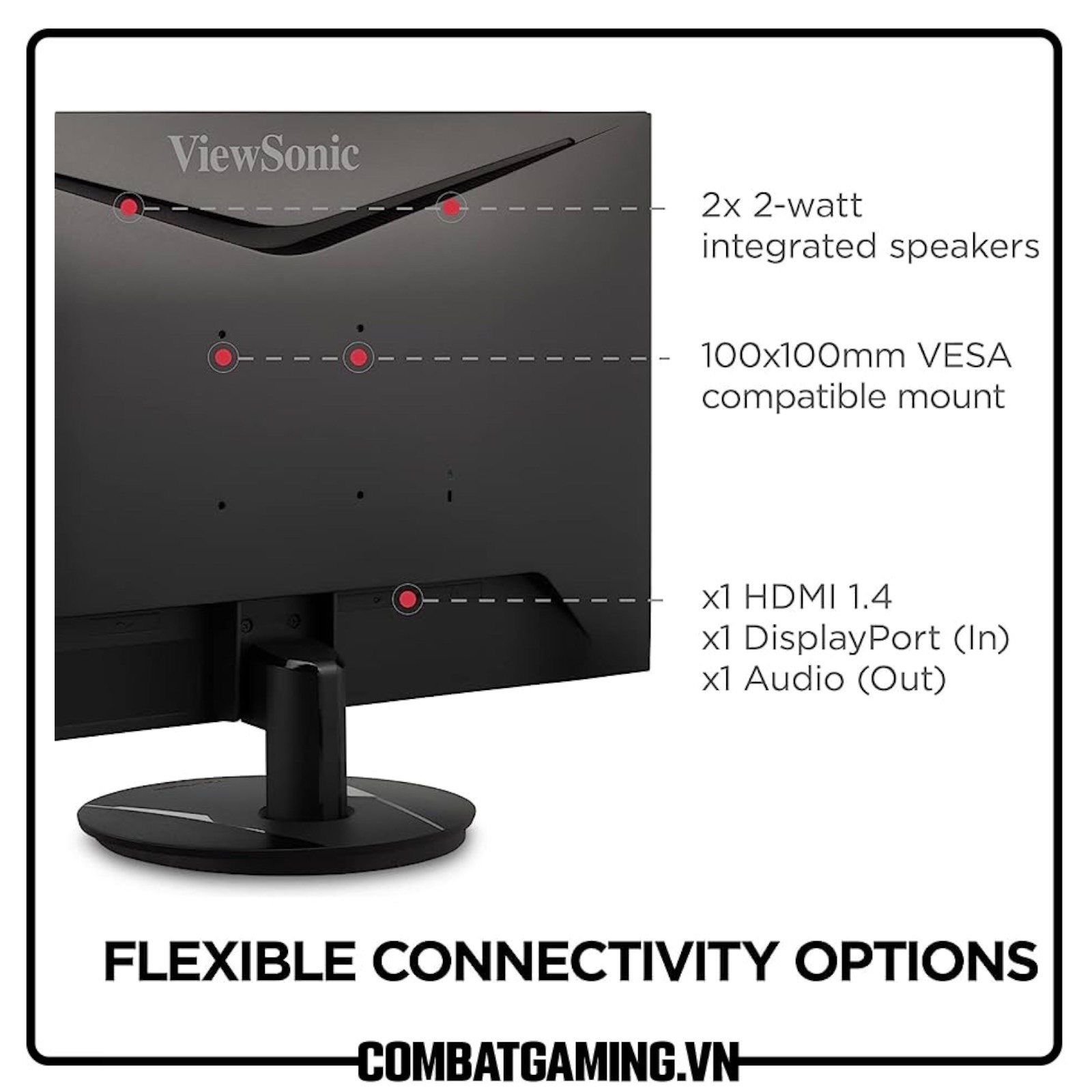 Màn hình ViewSonic VX2416 24"/ IPS/ 100hz/ 1ms/ FreeSync/Loa